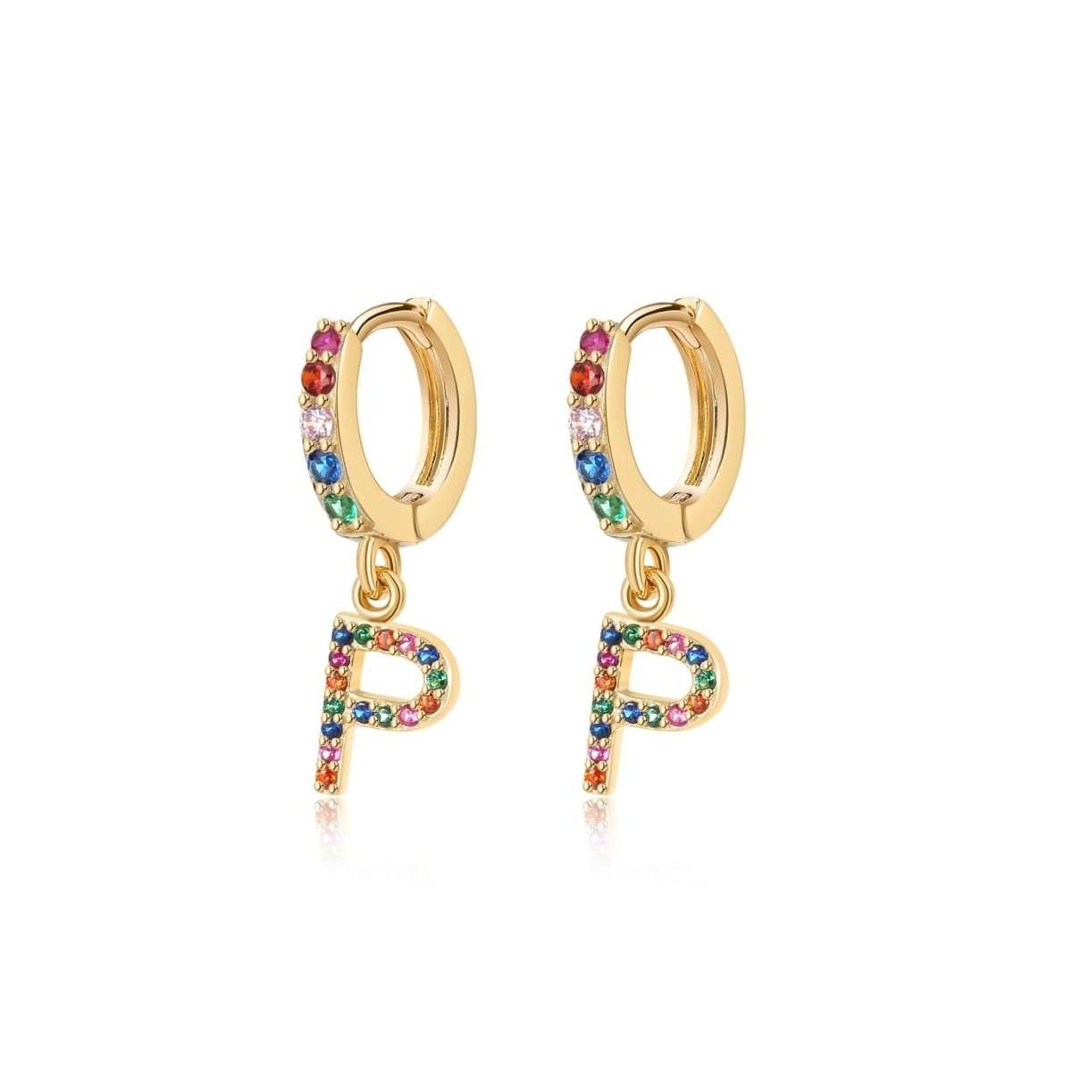 Pendientes Inicial Rainbow-Hoops