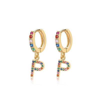 Pendientes Inicial Rainbow-Hoops