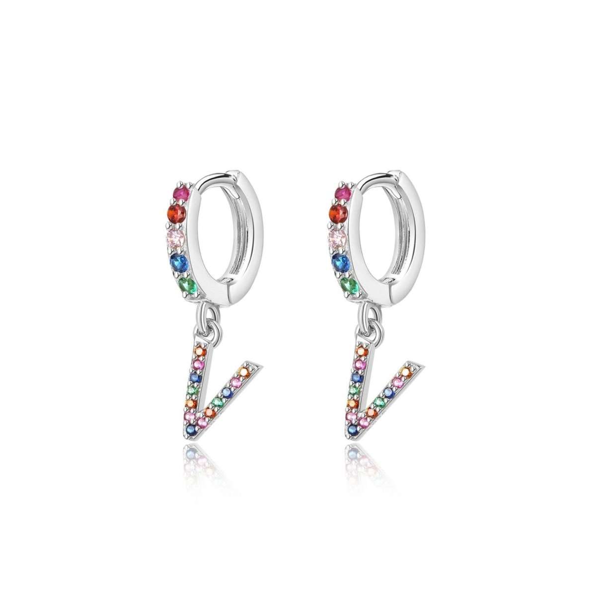 Pendientes Inicial Rainbow-Hoops