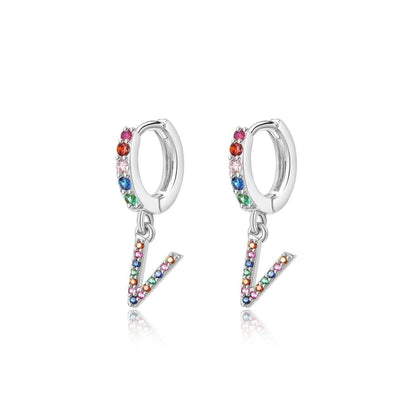 Pendientes Inicial Rainbow-Hoops