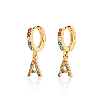 Pendientes Inicial Rainbow-Hoops
