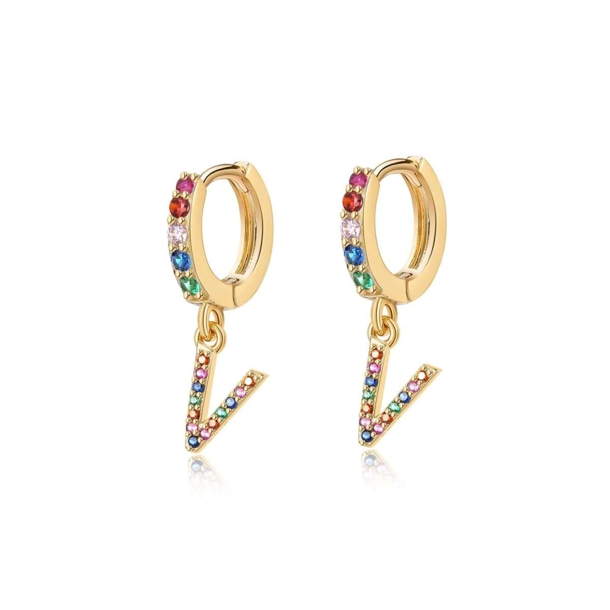 Pendientes Inicial Rainbow-Hoops