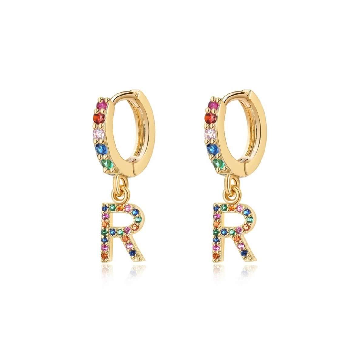 Pendientes Inicial Rainbow-Hoops