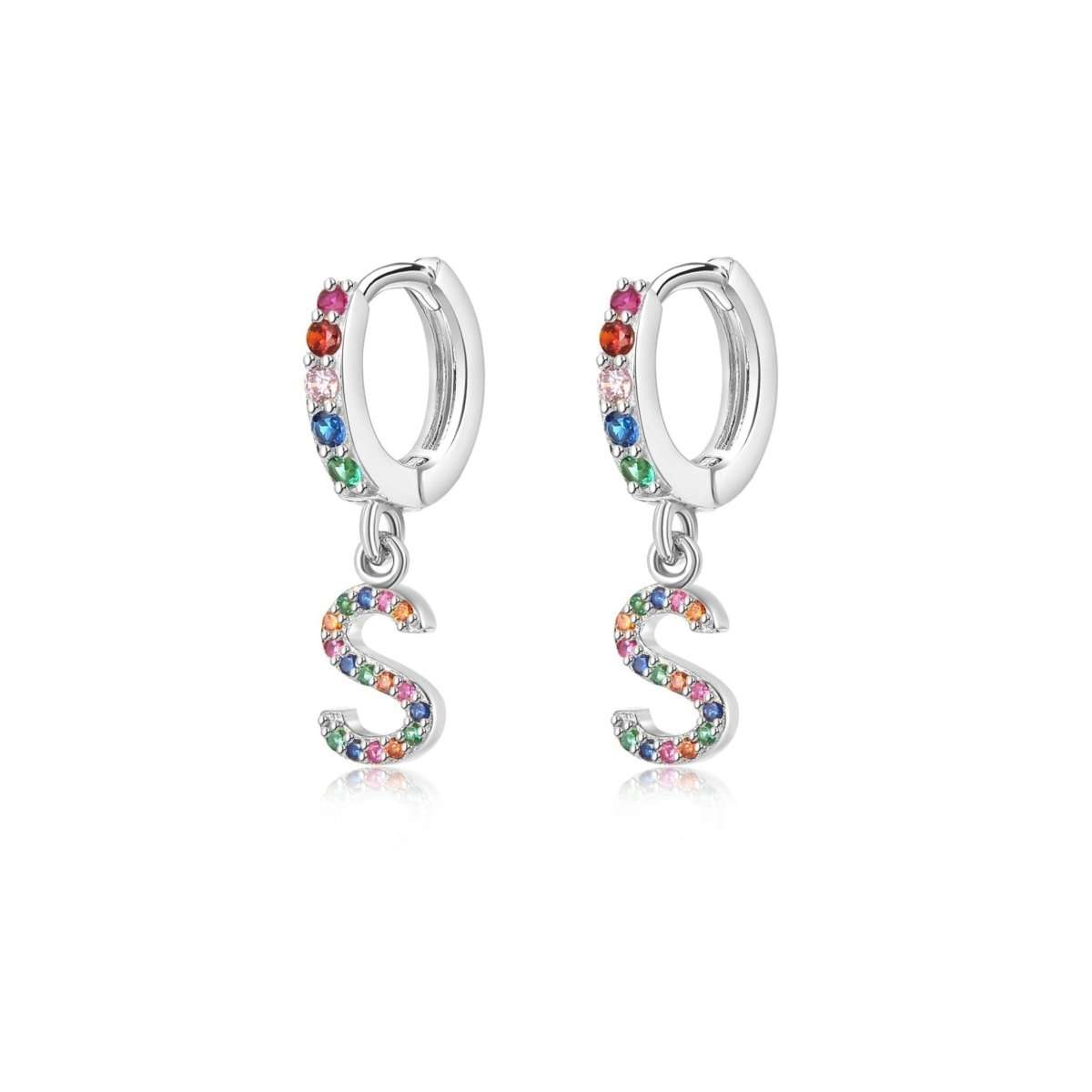 Pendientes Inicial Rainbow-Hoops
