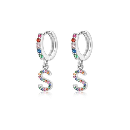Pendientes Inicial Rainbow-Hoops