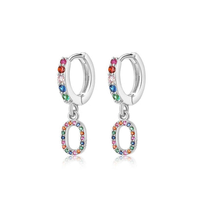 Pendientes Inicial Rainbow-Hoops