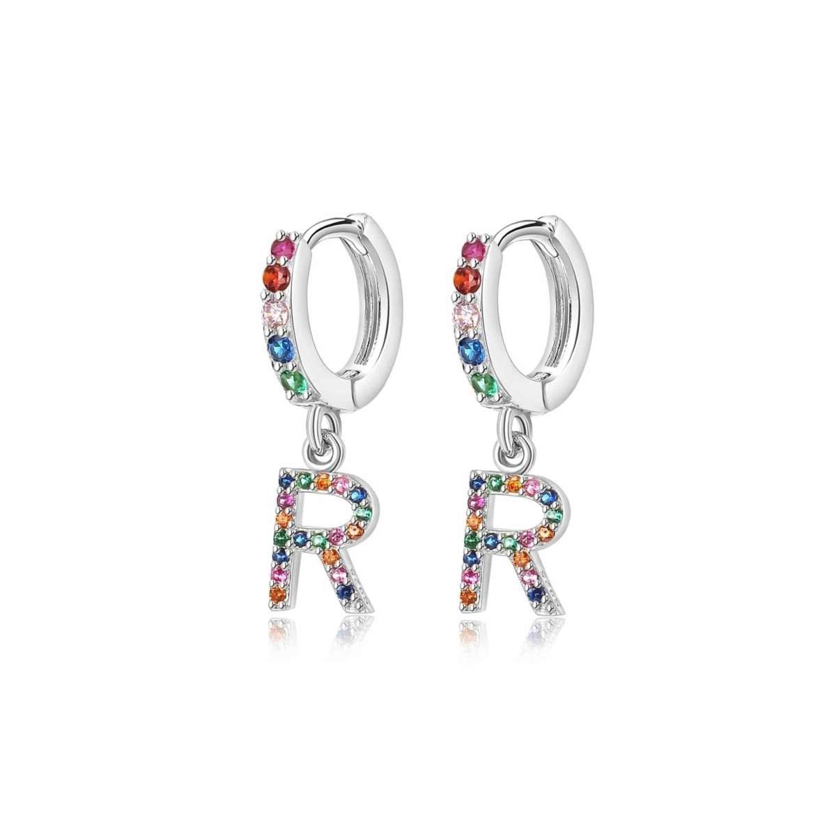 Pendientes Inicial Rainbow-Hoops