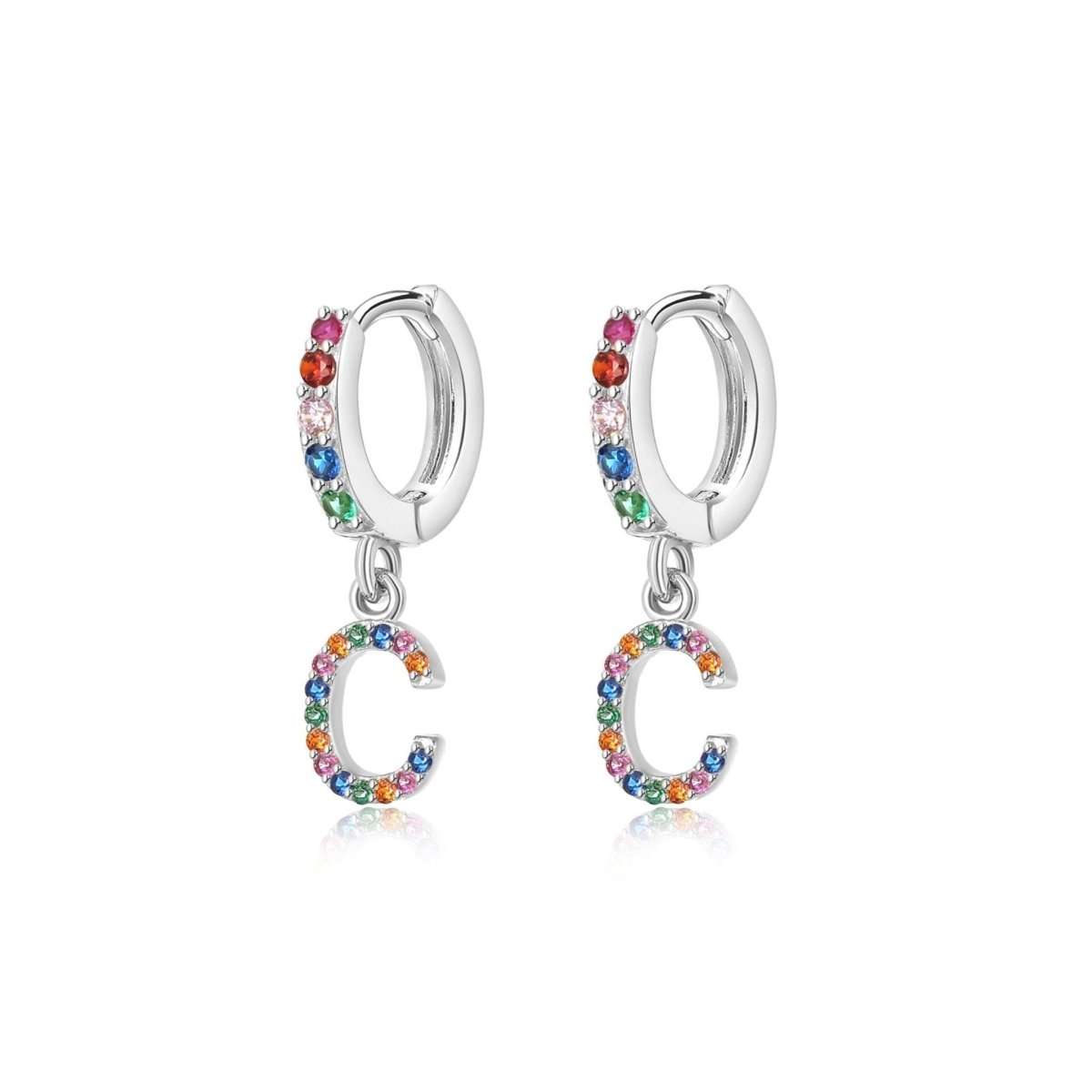 Pendientes Inicial Rainbow-Hoops