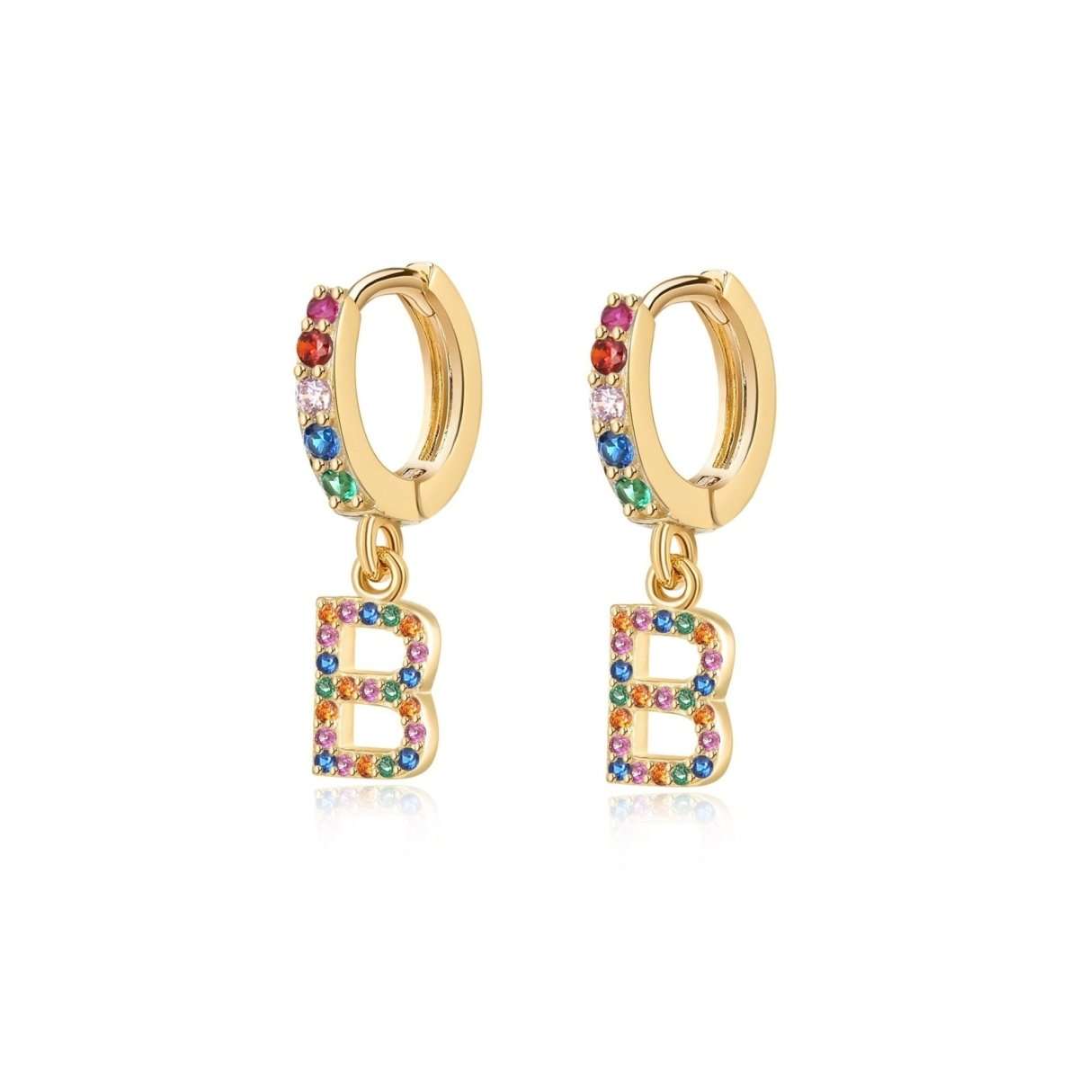 Pendientes Inicial Rainbow-Hoops