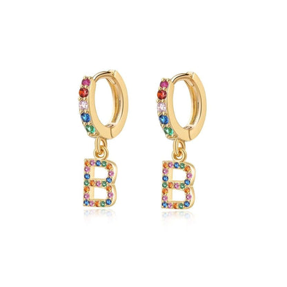 Pendientes Inicial Rainbow-Hoops