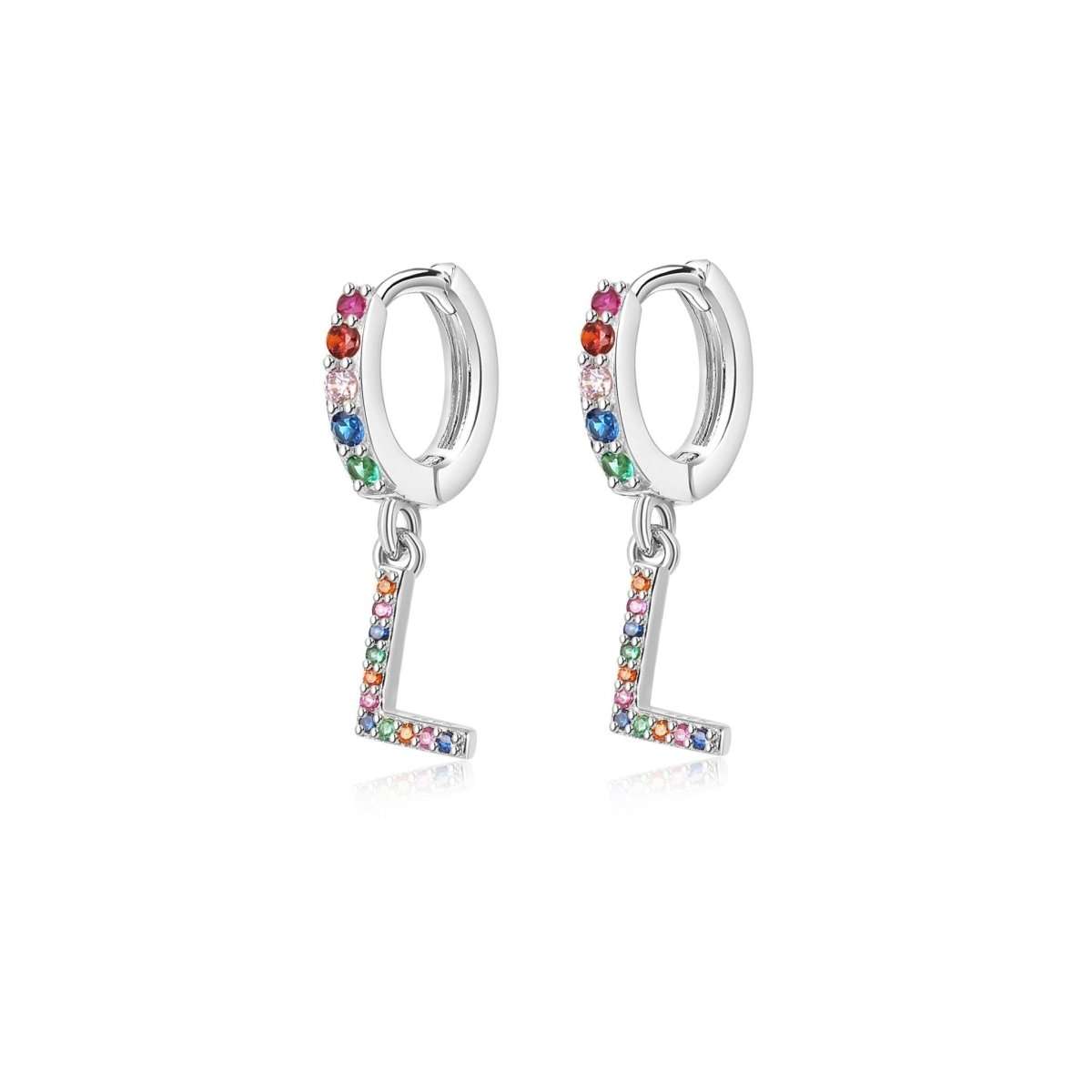 Pendientes Inicial Rainbow-Hoops