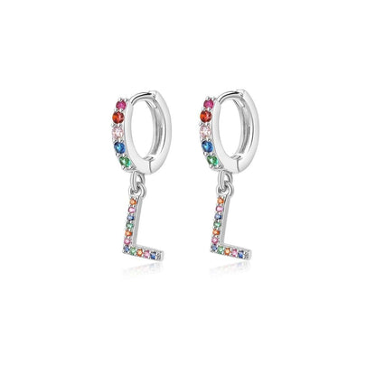 Pendientes Inicial Rainbow-Hoops