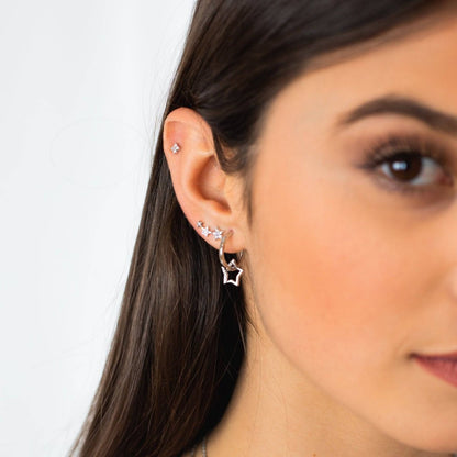 Pendientes Mini Flor Cristal