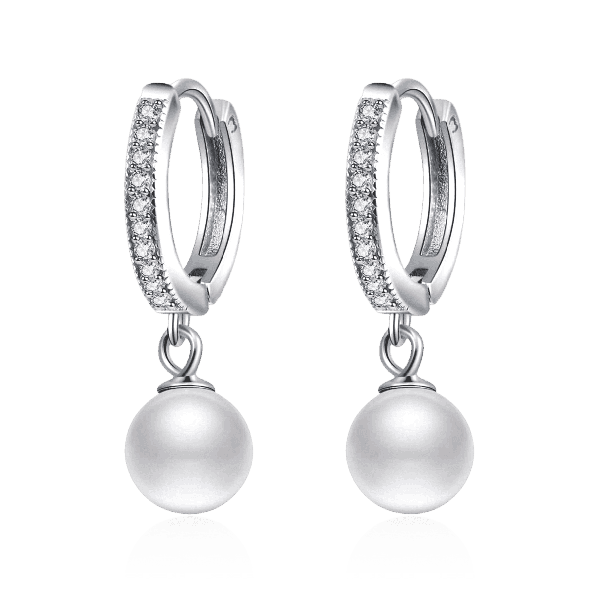 Pendientes Perla y Brillantes