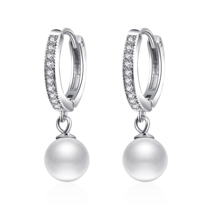 Pendientes Perla y Brillantes