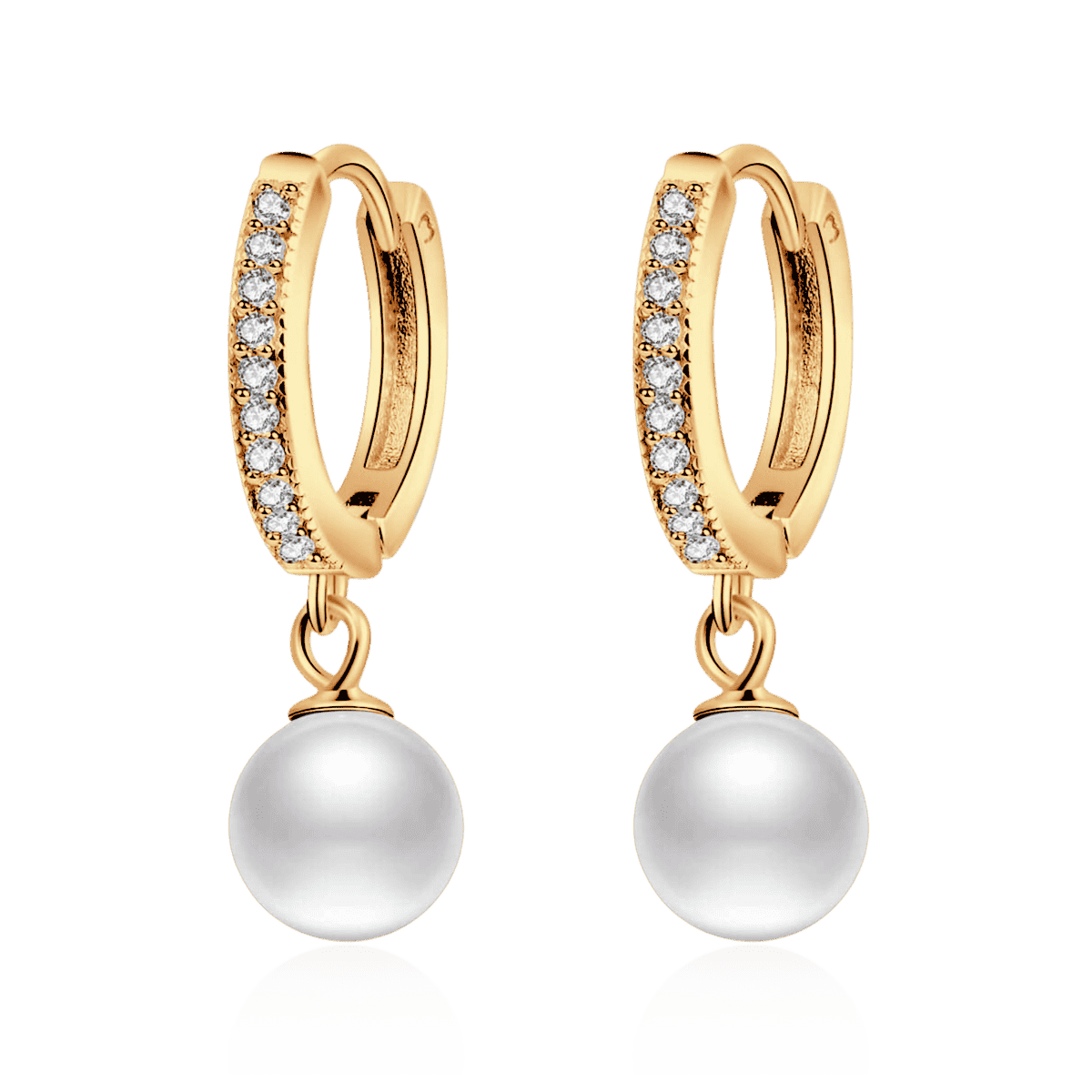 Pendientes Perla y Brillantes
