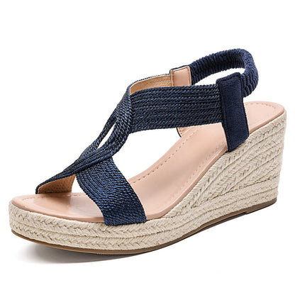 Patrizia | Geflochtene Keilsandaletten im Handmade-Stil
