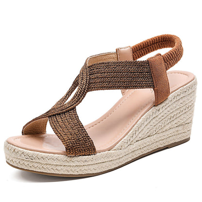 Patrizia | Geflochtene Keilsandaletten im Handmade-Stil