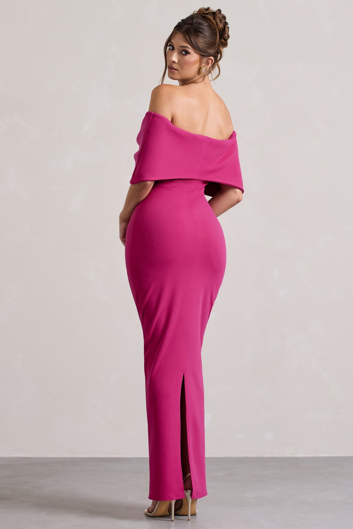 Cornelia | Vestido Largo Rosa Fucsia con Lazo Grande