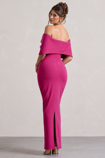 Cornelia | Vestido Largo Rosa Fucsia con Lazo Grande