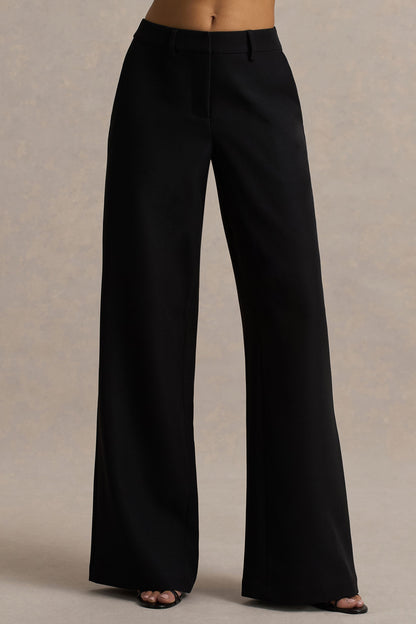Silvia | Pantalones Negros de Corte Recto