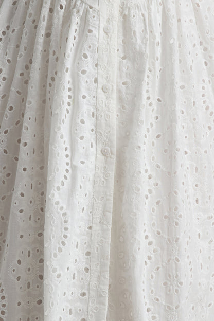 Jezebel | Vestido midi bordado blanco con escote halter