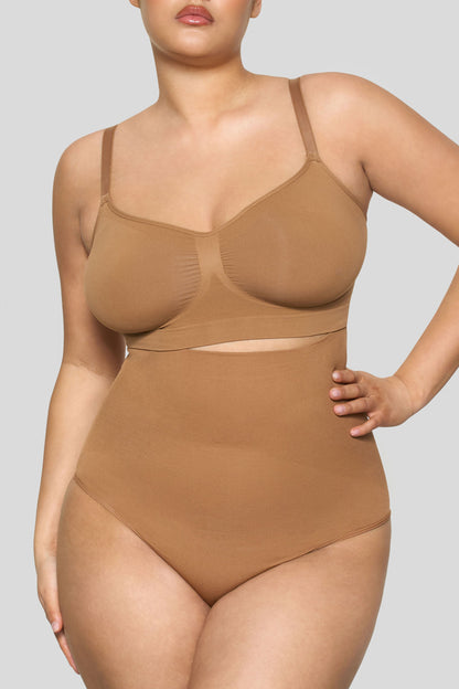 BOOMBA | Faja moldeadora de talle alto en color caramelo