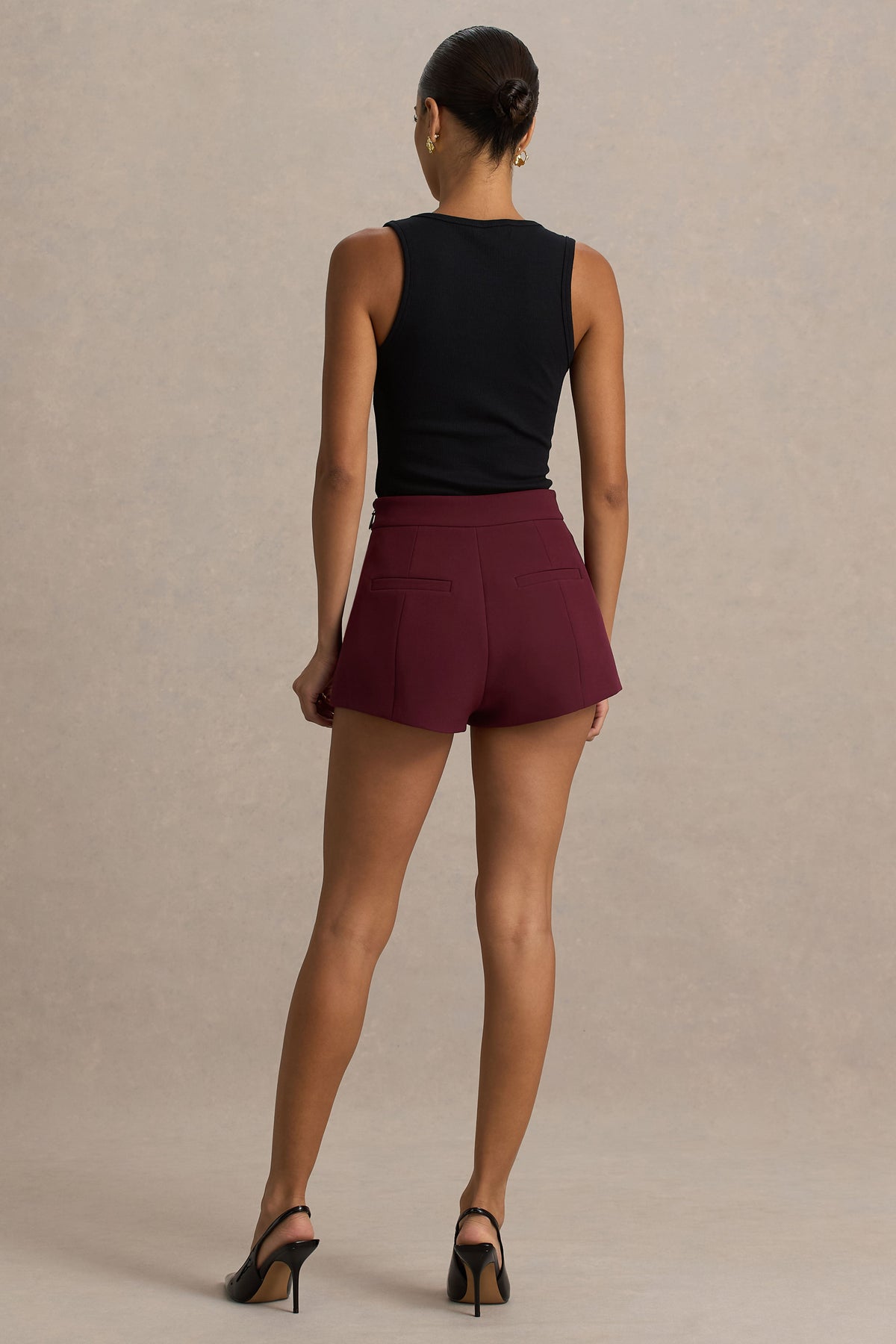 Lina | Shorts Burdeos Entallados