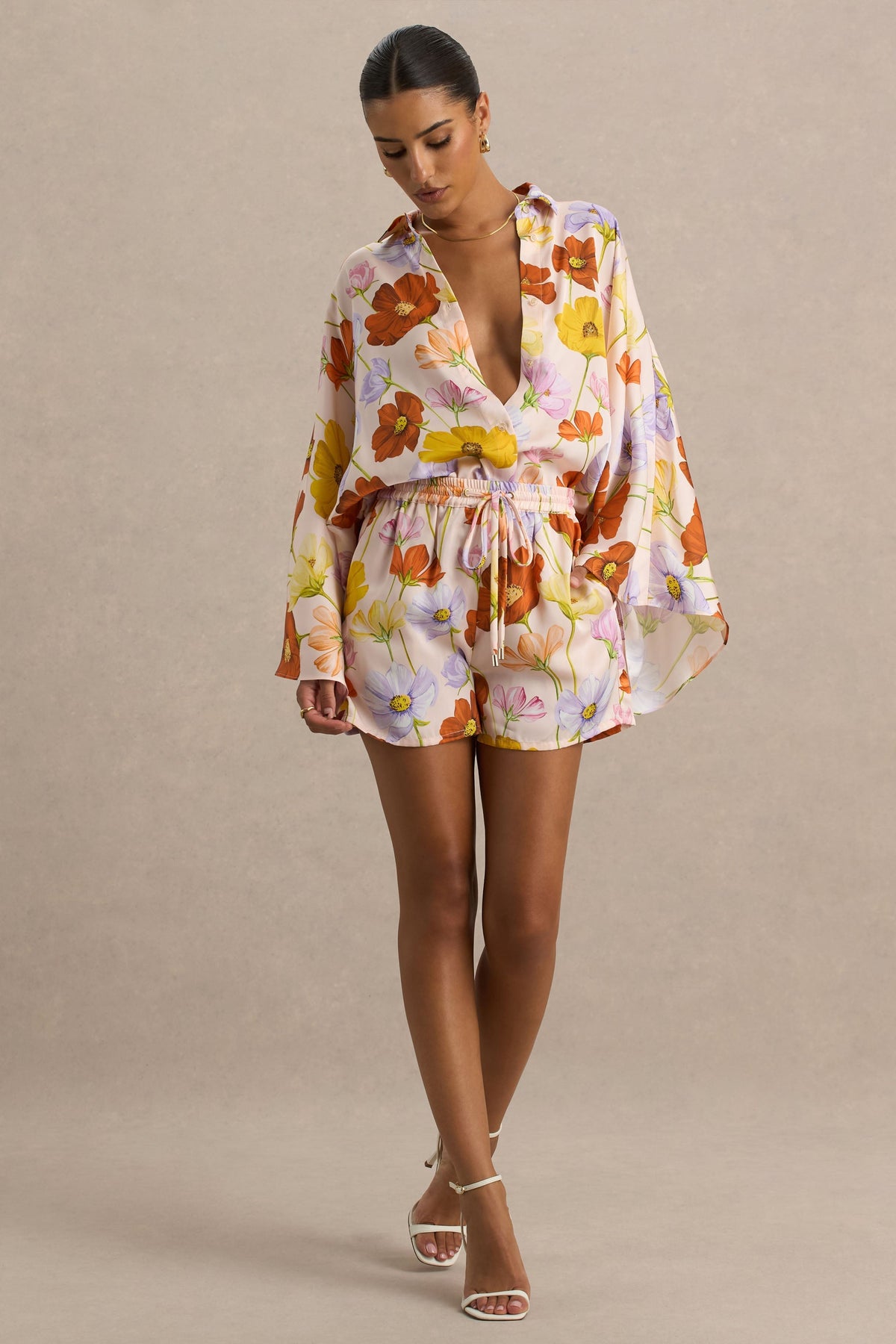 Sovran | Pantalones cortos satinados con Estampado Floral