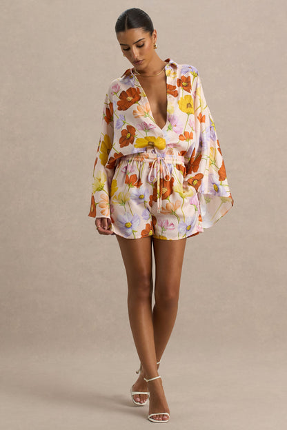 Sovran | Pantalones cortos satinados con Estampado Floral