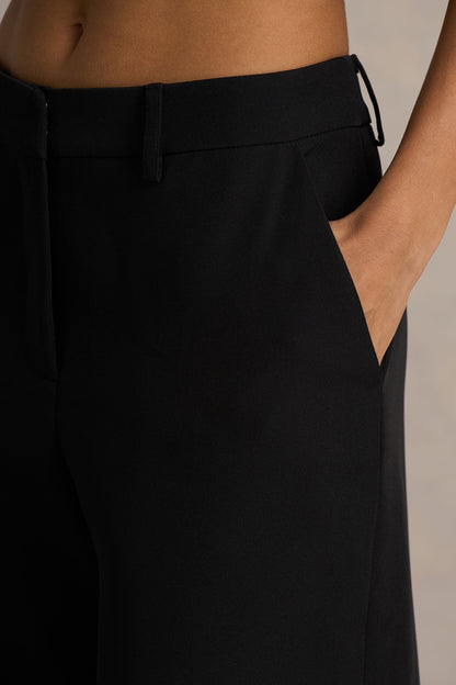 Silvia | Pantalones Negros de Corte Recto