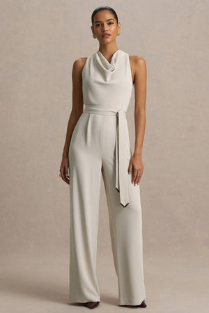 Corina | Mono Nude con Cuello Halter y Detalle de Lazo