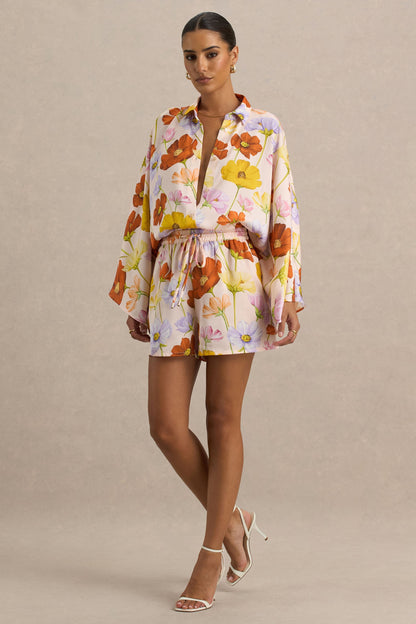 Sovran | Pantalones cortos satinados con Estampado Floral