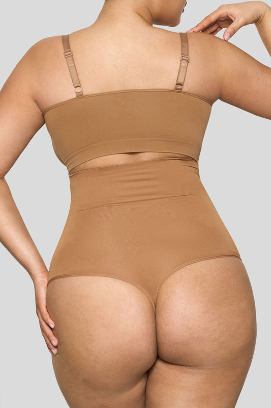 BOOMBA | Faja moldeadora de talle alto en color caramelo