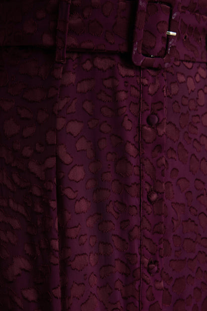 Kirsty | Vestido Camisero Morado de Manga Larga con Falda de Vuelo