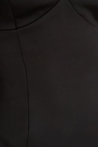Elara | Vestido corto de satén negro con escote pronunciado