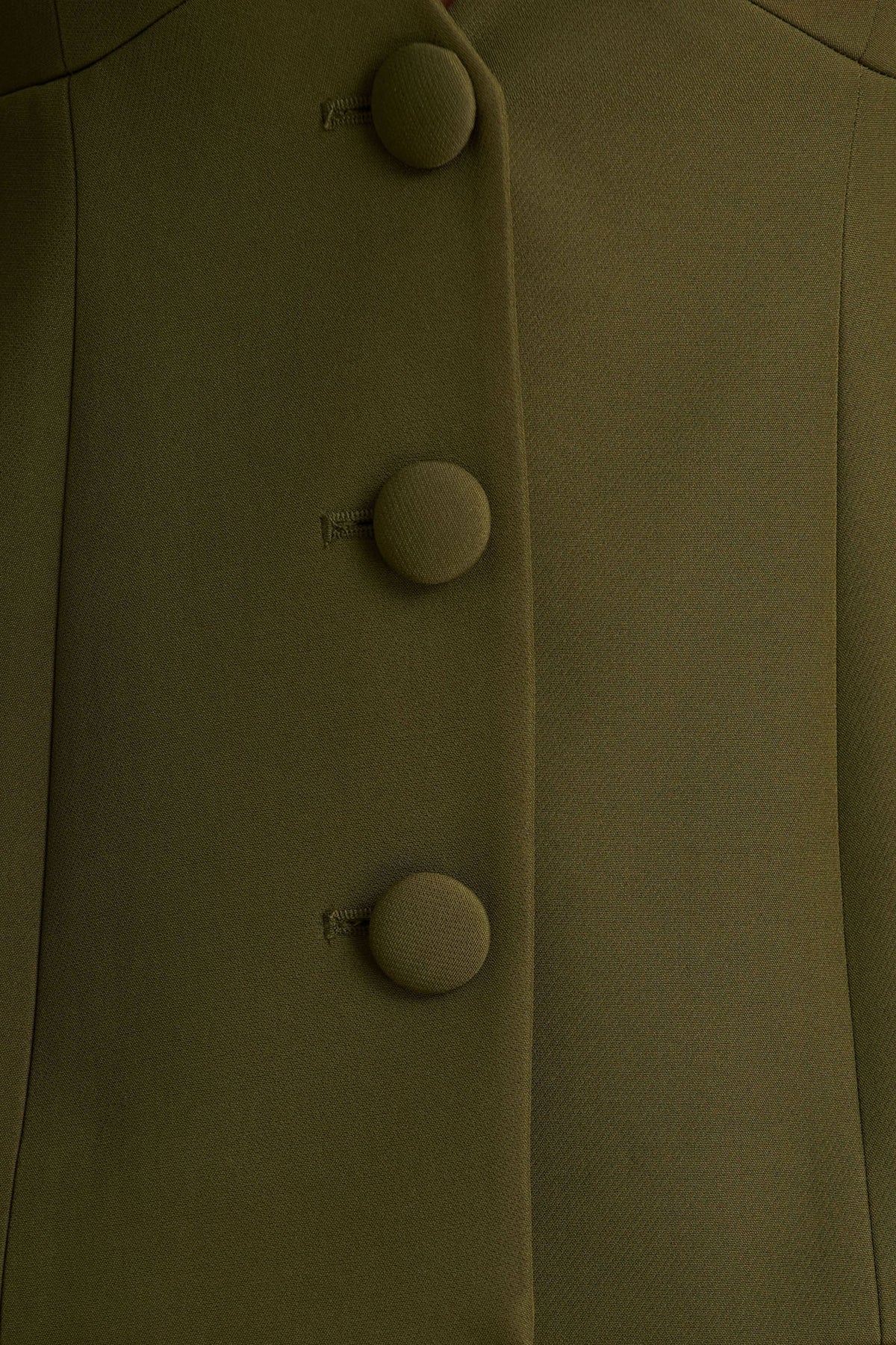 Rosalina | Blazer Verde Oliva Entallado con Escote Profundo Extremo