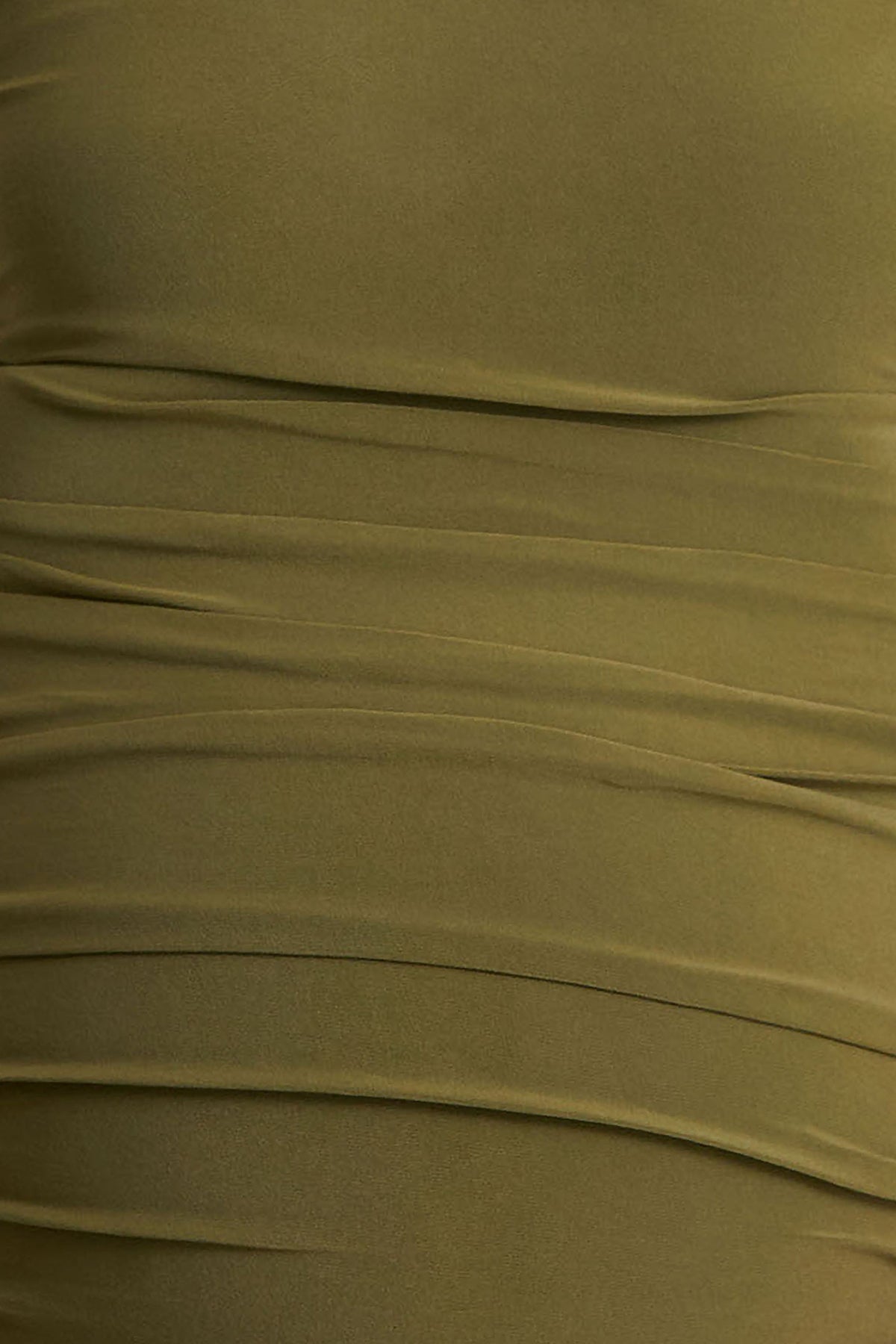 Lisbon | Vestido premamá midi en color oliva con escote cuadrado y fruncidos