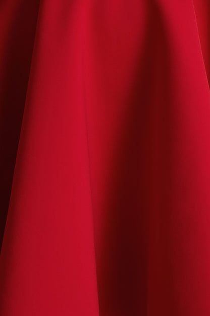Astonish | Vestido Corto Rojo De Manga Larga Con Pedrería y Falda Voluminosa