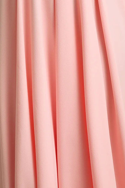 Parina | Vestido midi rosa claro con escote cuadrado y falda voluminosa