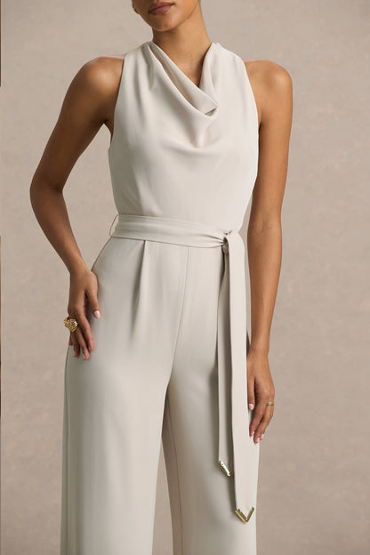 Corina | Mono Nude con Cuello Halter y Detalle de Lazo