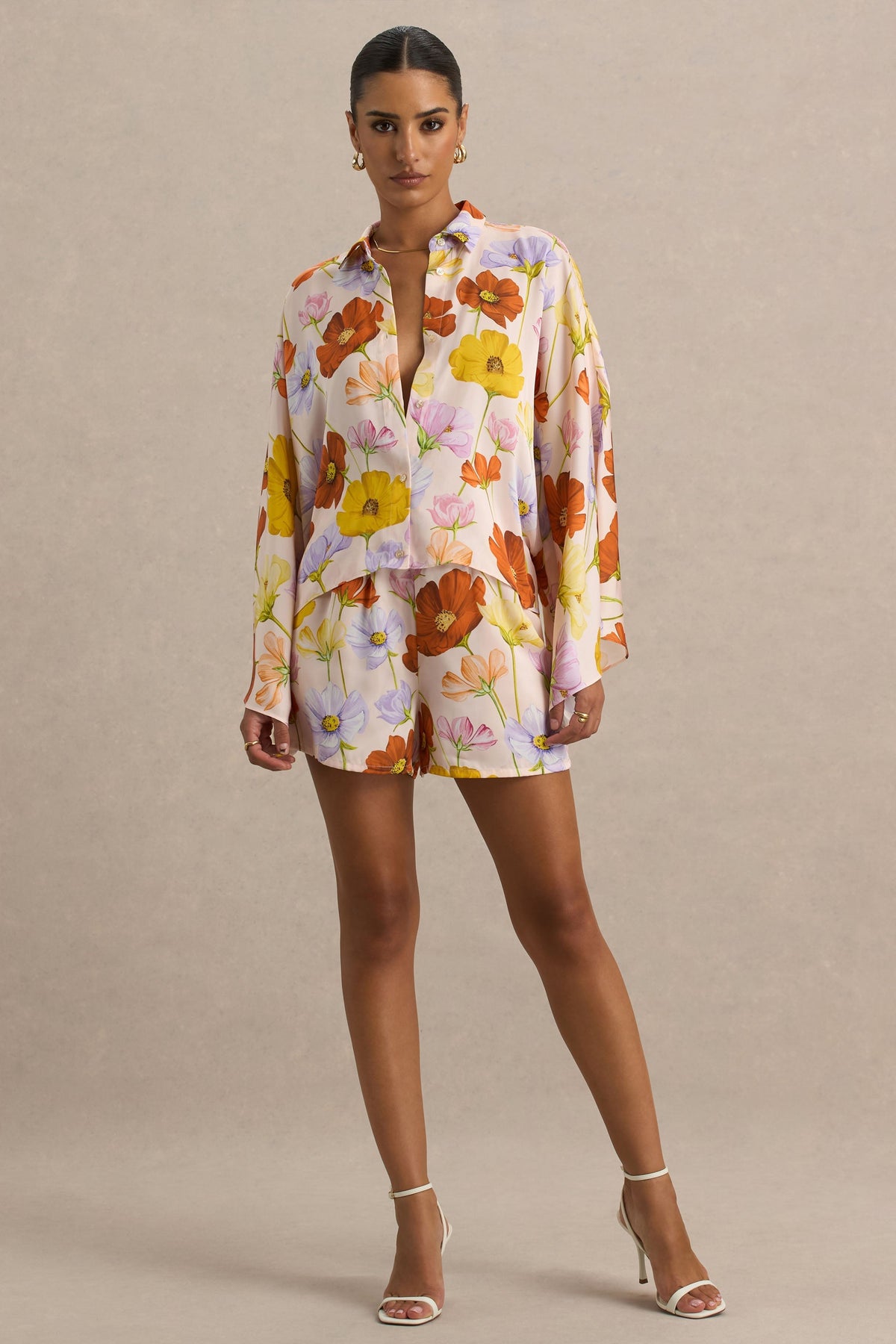Sovran | Pantalones cortos satinados con Estampado Floral