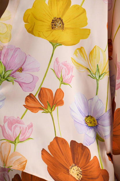 Lolite | Camisa de manga larga de satén con estampado floral