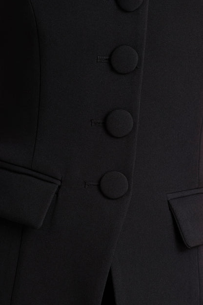 Tecla | Chaleco Negro Entallado Con Botones
