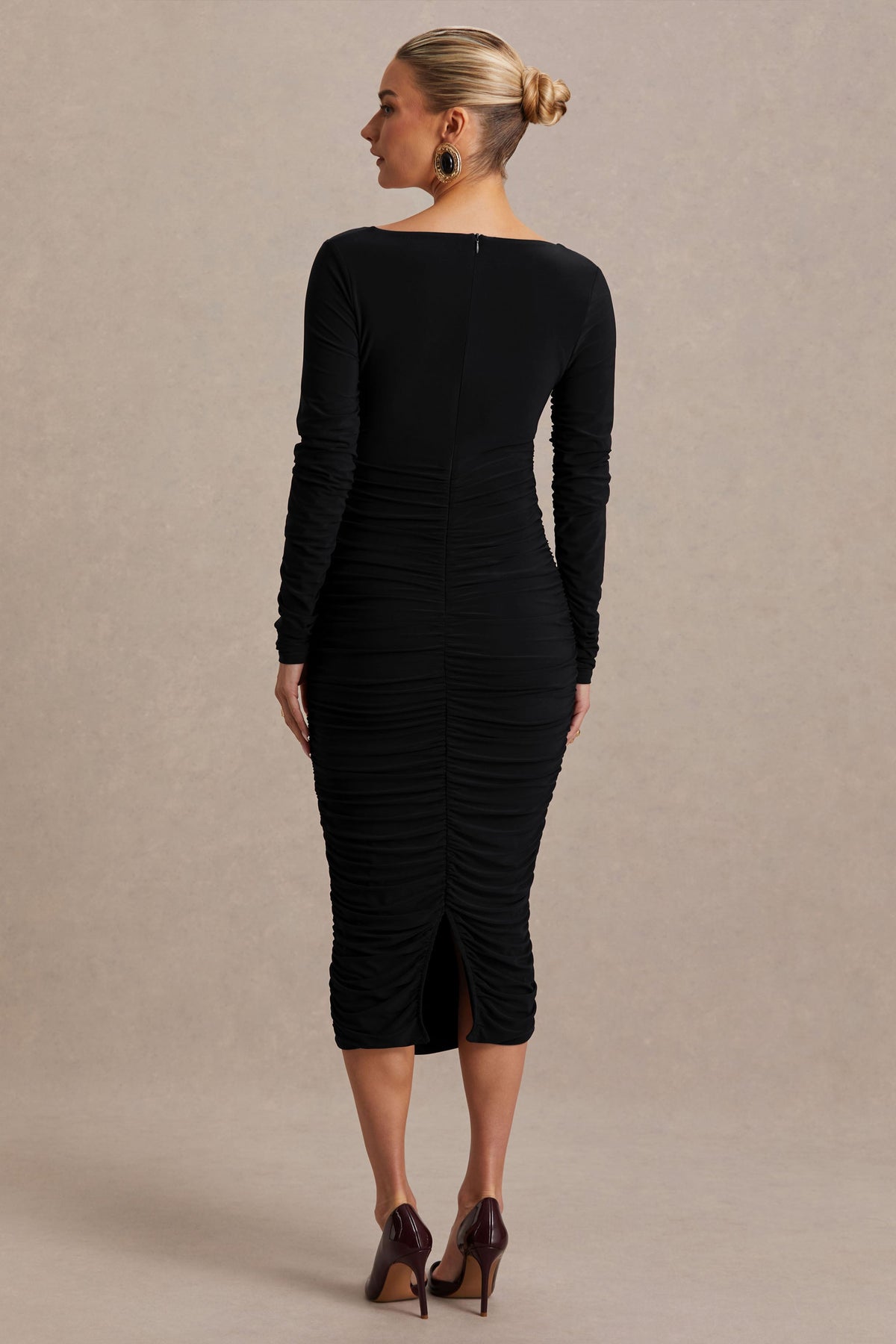 Saffron | Vestido Premamá en Negro con Escote Redondo