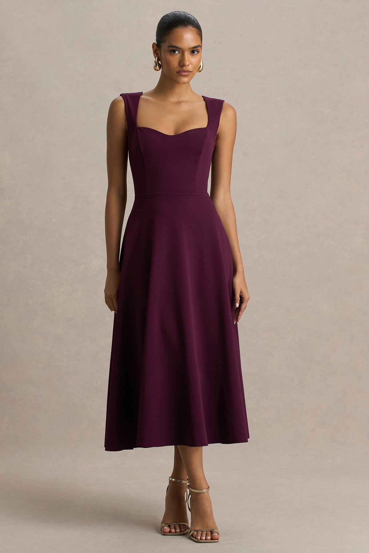 Andromeda | Vestido Midi Burdeos Sweetheart
