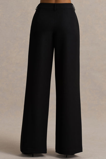 Silvia | Pantalones Negros de Corte Recto