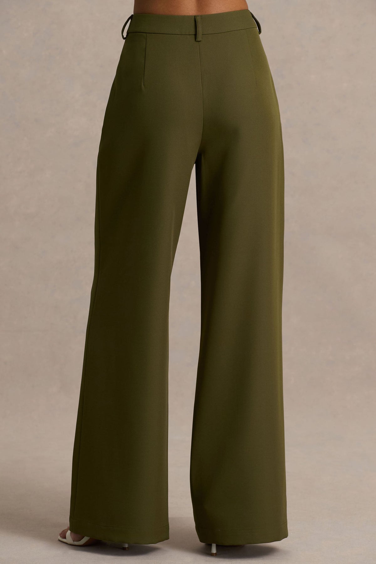 Silvia | Pantalones Verde Oliva de Corte Recto