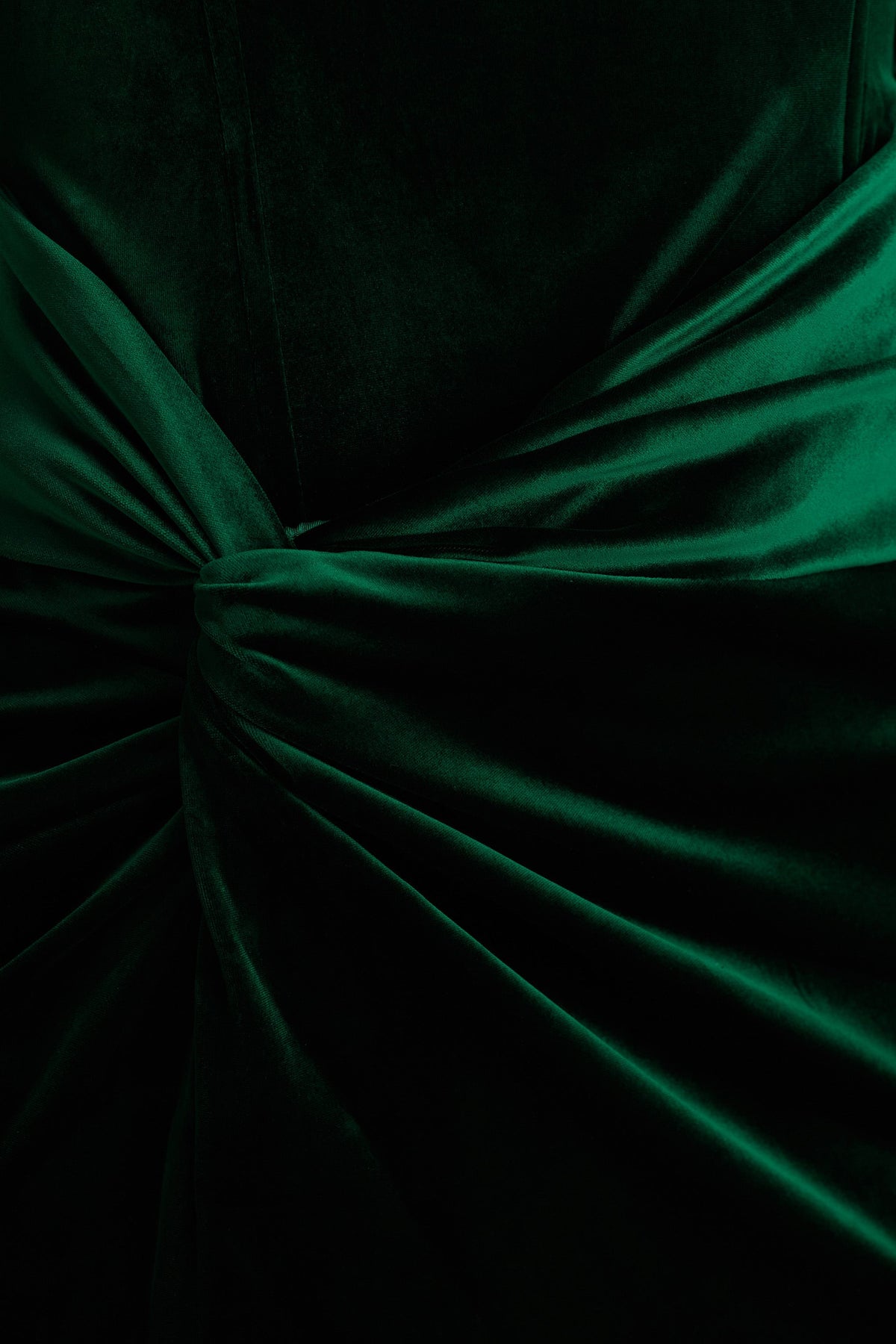 Fay | Vestido largo de Terciopelo Verde Botella con Nudo y Estilo Corsé