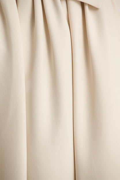 Candice | Vestido Midi en Crema con Escote Bandeau y Lazo en la Espalda